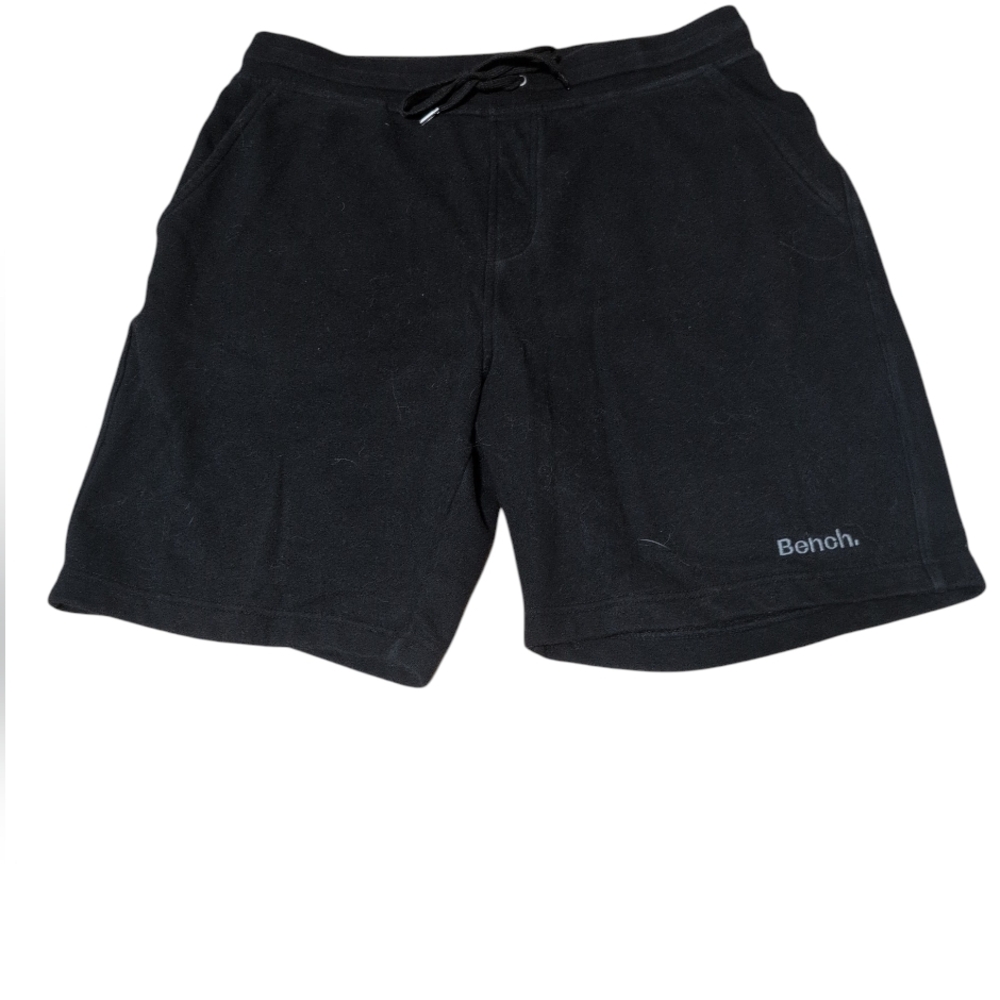 Bench Men’s Black French Terry Shorts Size M Drawstring Casual